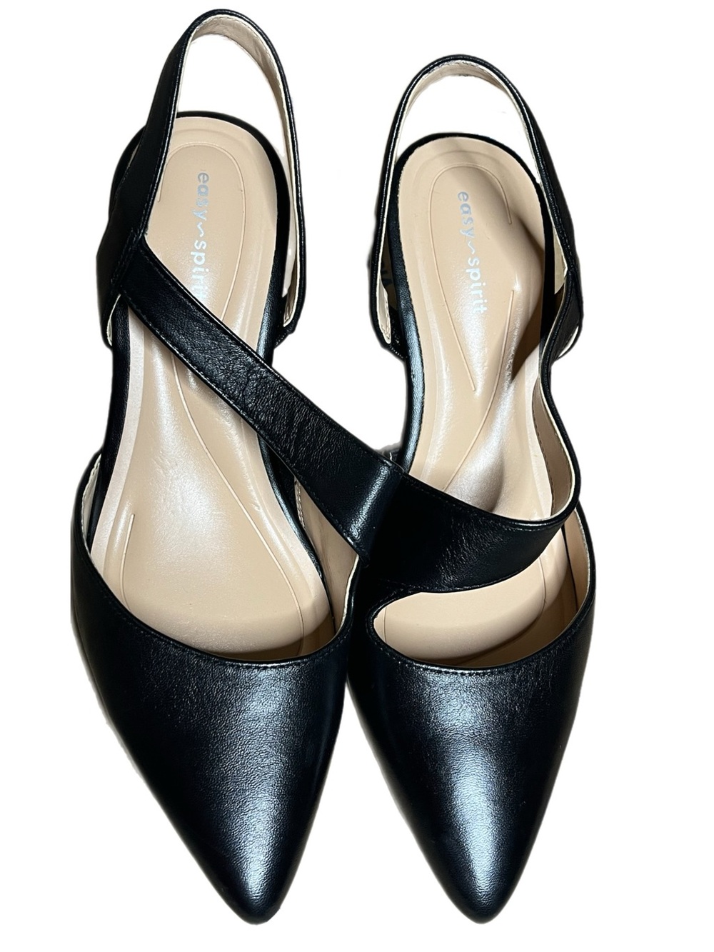 Easy Spirit Women's Black Pointed Slingback Pumps
